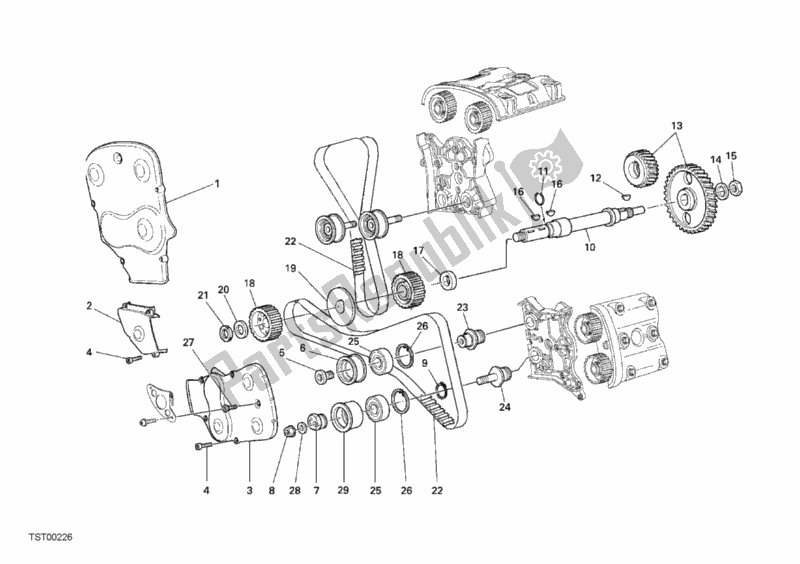 Wszystkie części do Pasek Rozrz? Du Ducati Superbike 749 Dark 2006
